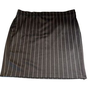 Tribal Pinstripe Mini Pencil Skirt with Zipper XL EUC Black Gray Minimalist